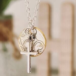 Inspirational Cross Necklace - Handcrafted Jewelry